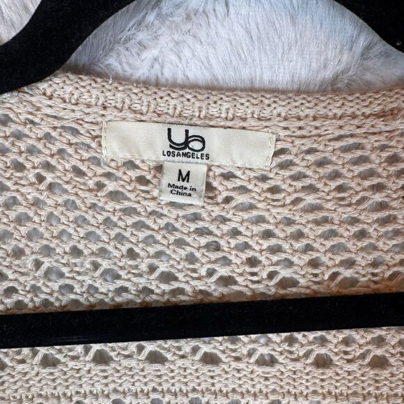 Ya Los Angeles Cardigan Sweater Medium Multicolored Open Front Crochet Cotton‎ - Picture 8 of 11